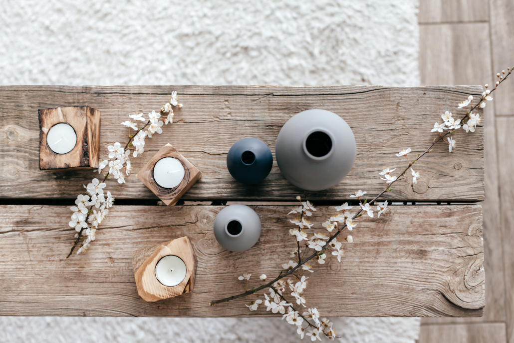 Spring home decor in scandinavian interior